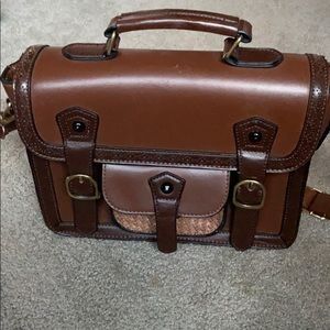 Brown crossbody or “brief” purse